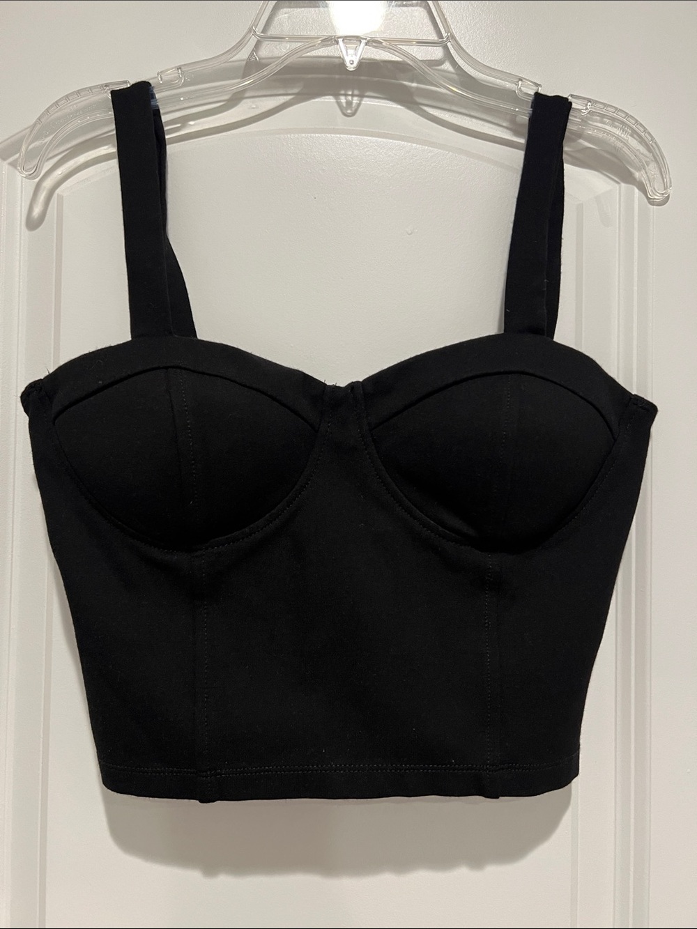 NWOT Black Longline Bustier Crop Top
